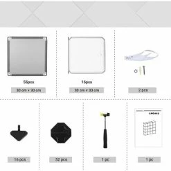 SONGMICS Meuble De Rangement Modulable, 16 Compartiments, Étagère En Plastique, Avec Portes, Pour Vêtements, Chaussures, Jouets, Livres, Assemblage Facile, Gris LPC443G01 - Gris -SONGMICS Soldes 55481872 4