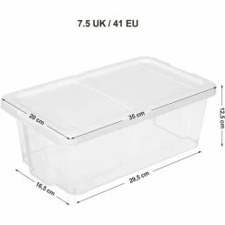 SONGMICS Lot De 12 Boîtes à Chaussures Avec Couvercle， Boîte De Rangement Pour Chaussures, Outils De Couture, Petite Boîte, Jusqu’à La Pointure De 41, Transparente LSP12WT - Transparente -SONGMICS Soldes 55481877 5