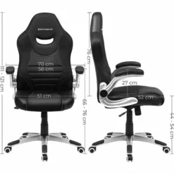 SONGMICS Siège De Bureau Pivotant, Fauteuil Ergonomique, Avec Accoudoirs Pliables, Piètement En étoile En Nylon, Charge Maximale 150 Kg, Noir OBG63BK - Noir 11 SONGMICS Siège De Bureau Pivotant, Fauteuil Ergonomique, Avec Accoudoirs Pliables, Piètement En étoile En Nylon, Charge Maximale 150 Kg, Noir OBG63BK - Noir -SONGMICS Soldes 55482826 5