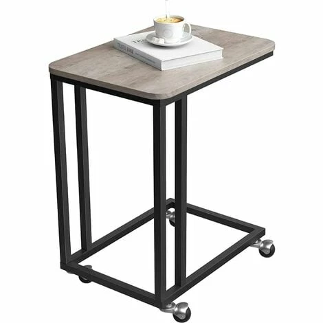 VASAGLE Table D’appoint, Bout De Canapé, Table Mobile, Avec Cadre En Acier Et Roulettes, Montage Facile, Style Industriel, Pour Salon, Chambre, Balcon, Grège Et Noir LNT050B02 Par SONGMICS - Grège Et Noir 3 VASAGLE Table D’appoint, Bout De Canapé, Table Mobile, Avec Cadre En Acier Et Roulettes, Montage Facile, Style Industriel, Pour Salon, Chambre, Balcon, Grège Et Noir LNT050B02 Par SONGMICS - Grège Et Noir