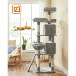 FEANDREA Arbre à Chat XXL, Tour De Jeux 168 Cm, Gris Clair Par SONGMICS PCT019W01 - Gris Clair -SONGMICS Soldes 55483264 4