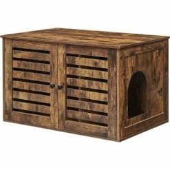 FEANDREA Maison De Toilette Pour Chats, Marron Rustique Par SONGMICS PCL003X01 - Marron Rustique