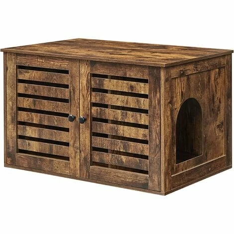 FEANDREA Maison De Toilette Pour Chats, Marron Rustique Par SONGMICS PCL003X01 - Marron Rustique -SONGMICS Soldes 55495282 1