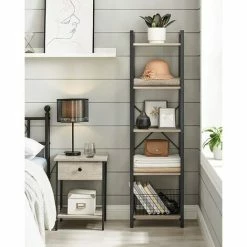 VASAGLE Étagère à 5 Niveaux, Bibliothèque, Meuble De Rangement, Avec Sructure En Acier, Pour Salon, Bureau, Entrée, Style Industriel, Grège Et Noir Par SONGMICS LLS100B02 - Grège Et Noir -SONGMICS Soldes 55540727 3