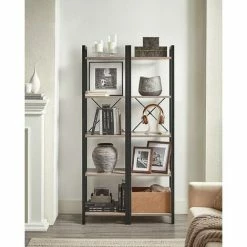 VASAGLE Étagère à 5 Niveaux, Bibliothèque, Meuble De Rangement, Avec Sructure En Acier, Pour Salon, Bureau, Entrée, Style Industriel, Grège Et Noir Par SONGMICS LLS100B02 - Grège Et Noir -SONGMICS Soldes 55540727 4