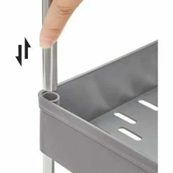 SONGMICS Desserte à Roulettes, Chariot De Rangement, Étagère Roulante, 4 Niveaux, Gain De Place, Pour Salle De Bain, Cuisine, Bureau, 40 X 22 X 86 Cm, Gris KSC010G01 - Gris -SONGMICS Soldes 55540740 4