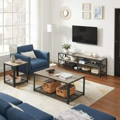 VASAGLE Meuble TV, Support TV Pour Télévision Jusqu'à 70 Pouces, Table De Salon, Avec étagères De Rangement, Cadre En Acier, Pour Salon, Chambre, Grège Et Noir LTV095B02 Par SONGMICS - Grège Et Noir 9 VASAGLE Meuble TV, Support TV Pour Télévision Jusqu'à 70 Pouces, Table De Salon, Avec étagères De Rangement, Cadre En Acier, Pour Salon, Chambre, Grège Et Noir LTV095B02 Par SONGMICS - Grège Et Noir -SONGMICS Soldes 55540746 3