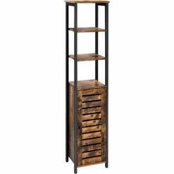 VASAGLE Meuble Colonne, Meuble De Rangement, Armoire De Rangement, Style Industriel, Armoire De Salle De Bain, Haut, Pour Salon, 37 X 30 X 167 Cm, Vintage Par SONGMICS LSC37BX - Vintage