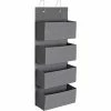 SONGMICS Étagère à Suspendre, 4 Compartiments, Rangement Suspendu, Organisateur, Suspendre à La Porte Ou Au Mur, En Tissu, Pour Chambre, Bureau, Chambre D’enfant, 33,5 X 12 X 100 Cm, Gris RDH04G - Gris