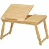 Table De Lit Pliable, En Bambou, Table Pour Ordinateur Portable, Hauteur Réglable, Avec Tiroir, Dimensions 54,5 X 75 X 29 Cm LLD01N Par SONGMICS - Naturel -SONGMICS Soldes 55540760 1