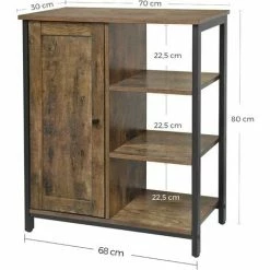 VASAGLE Meuble De Rangement Sur Pied, Placard Et étagères, Étagère Multifonctionnelle Pour Cuisine, Salon, Chambre, Salle De Bain, Bureau, Style Industriel, Marron Rustique Par SONGMICS LSC64BX - Marron Rustique -SONGMICS Soldes 55540762 5