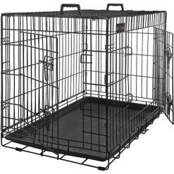 FEANDREA Cage Pour Chien, Avec 2 Portes, 107 X 70 X 77,5 Cm, Noir Par SONGMICS PPD42BK - Noir