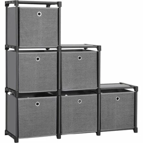 SONGMICS Étagère à Emboîter 6 Cubes Système De Rangement Avec 6 Boîtes En Tissu DIY Armoire Multifonction Avec Cadre En Métal Robuste Marteau En Caoutchouc 105 X 105 X 30 Cm (l X H X P) Noir LSN66BK - Noir 3 SONGMICS Étagère à Emboîter 6 Cubes Système De Rangement Avec 6 Boîtes En Tissu DIY Armoire Multifonction Avec Cadre En Métal Robuste Marteau En Caoutchouc 105 X 105 X 30 Cm (l X H X P) Noir LSN66BK - Noir