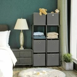 SONGMICS Étagère à Emboîter 6 Cubes Système De Rangement Avec 6 Boîtes En Tissu DIY Armoire Multifonction Avec Cadre En Métal Robuste Marteau En Caoutchouc 105 X 105 X 30 Cm (l X H X P) Noir LSN66BK - Noir 9 SONGMICS Étagère à Emboîter 6 Cubes Système De Rangement Avec 6 Boîtes En Tissu DIY Armoire Multifonction Avec Cadre En Métal Robuste Marteau En Caoutchouc 105 X 105 X 30 Cm (l X H X P) Noir LSN66BK - Noir -SONGMICS Soldes 55540768 3