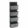 SONGMICS Rangement Suspendu, Étagère Suspendue Tissu, Avec 4 Pochettes, Pour Porte, Chambre, Bureau, Armoire, 33,5 X 12 X 100 Cm, Noir Chiné RDH004B11 - Noir Chiné -SONGMICS Soldes 55540769 1