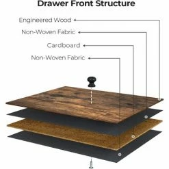 SONGMICS Meuble De Rangement, Bibliothèque, Avec Étagères Et Tiroirs, Style Industriel, Pour Salon, Bureau, Chambre, Marron Rustique Et Noir LGS044B02 - Grège Et Noir -SONGMICS Soldes 55540792 4