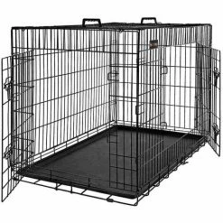 FEANDREA Cage Pour Chien, Avec 2 Portes, 92,5 X 57,5 X 64 Cm, Noir Par SONGMICS PPD36BK - Noir