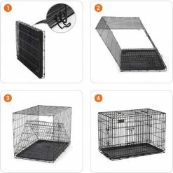 FEANDREA Cage Pour Chien, Avec 2 Portes, 92,5 X 57,5 X 64 Cm, Noir Par SONGMICS PPD36BK - Noir 10 FEANDREA Cage Pour Chien, Avec 2 Portes, 92,5 X 57,5 X 64 Cm, Noir Par SONGMICS PPD36BK - Noir -SONGMICS Soldes 55540795 4