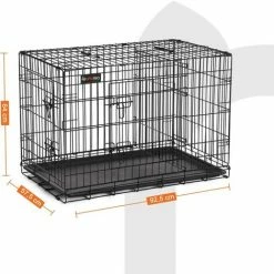 FEANDREA Cage Pour Chien, Avec 2 Portes, 92,5 X 57,5 X 64 Cm, Noir Par SONGMICS PPD36BK - Noir 11 FEANDREA Cage Pour Chien, Avec 2 Portes, 92,5 X 57,5 X 64 Cm, Noir Par SONGMICS PPD36BK - Noir -SONGMICS Soldes 55540795 5