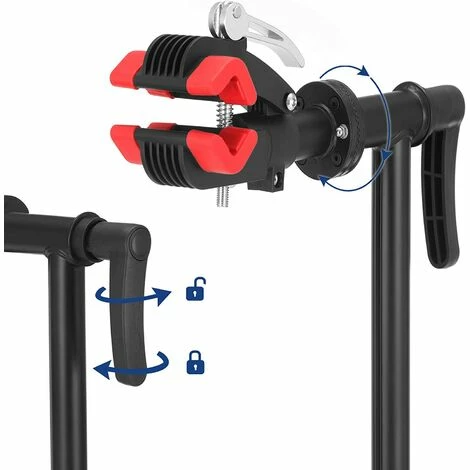 SONGMICS Support De Réparation Vélo, Support D'entretien, Pied D’atelier, Robuste, 2 Pieds, Poignées à Réglage Rapide, Tête En Acier Soudé, Tête Rotative à 360 Degrés, Noir SBR07B - Noir 5 SONGMICS Support De Réparation Vélo, Support D'entretien, Pied D’atelier, Robuste, 2 Pieds, Poignées à Réglage Rapide, Tête En Acier Soudé, Tête Rotative à 360 Degrés, Noir SBR07B - Noir – Image 3