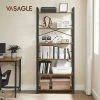 Étagère à 6 Niveaux, Bibliothèque Avec Cadre En Acier, Pour Salon, Bureau, Entrée, Style Industriel, 80 X 30 X 186 Cm, Marron Rustique Et Noir Par SONGMICS LLS082B01 - Marron Rustique Et Noir -SONGMICS Soldes 55540800 1
