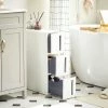 SONGMICS Tour De Rangement Sur Roulettes, Colonne De Cuisine étroite, Étagère Plastique à 3 Niveaux, En Plastique, Gain De Place, 45 X 17 X 63 Cm, Blanc Et Gris KFR007G01 - Blanc Et Gris -SONGMICS Soldes 55540805 1