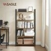 Étagère à 5 Niveaux, Bibliothèque, Meuble De Rangement, Avec Sructure En Acier, Pour Salon, Bureau, Entrée, Style Industriel, Marron Rustique Et Noir Par SONGMICS LLS081B01 - Marron Rustique Et Noir -SONGMICS Soldes 55540806 1