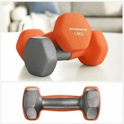 SONGMICS Lot De 2 Haltères Courts En Vinyle 2 X 1,5 Kg 18, Orange, 7 X 15 CM, SYL63OG - Orange -SONGMICS Soldes 56658022 3