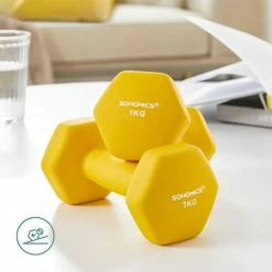 SONGMICS Lot De 2 Haltères Courts En Vinyle 2 X 1 Kg, SYL62YL - Jaune -SONGMICS Soldes 56658023 4