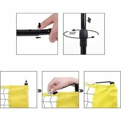 SONGMICS Filet De Badminton, Pliable, Facile à Monter, Facile à Transporter, Hauteur Réglable (107 Cm, 120 Cm, 155 Cm), Jaune SYQ400Y - Jaune -SONGMICS Soldes 56658031 4