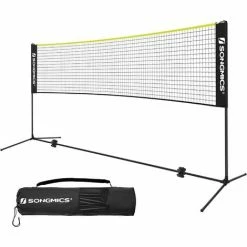 SONGMICS Filet De Badminton, Pliable, Facile à Monter, Facile à Transporter, Hauteur Réglable (107 Cm, 120 Cm, 155 Cm), Noir Et Jaune SYQ500B02 - Noir Et Jaune
