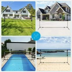 SONGMICS Filet De Badminton, Pliable, Facile à Monter, Facile à Transporter, Hauteur Réglable (107 Cm, 120 Cm, 155 Cm), Noir Et Jaune SYQ500B02 - Noir Et Jaune -SONGMICS Soldes 56658034 3