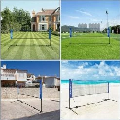SONGMICS Filet De Badminton, Pliable, Facile à Monter, Facile à Transporter, Hauteur Réglable (107 Cm, 120 Cm, 155 Cm), Bleu SYQ500V2 - Bleu -SONGMICS Soldes 56658038 3