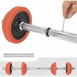SONGMICS Kit Haltères Musculation, Avec Barre D’Extension, Plusieurs Poids Ajustable, Pour Hommes Et Femmes, Musculation, Prise De Masse à La Maison,Orange SYL20LRA - Orange -SONGMICS Soldes 56658039 3
