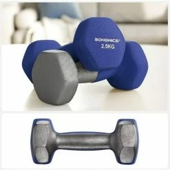 SONGMICS Haltère, 1 Paire, Salle De Sport, Musculation, Entraînement, Revêtement En Vinyle, Antiglisse, 2 X 2,5 Kg, Bleu SYL65BU - Bleu -SONGMICS Soldes 56744935 3