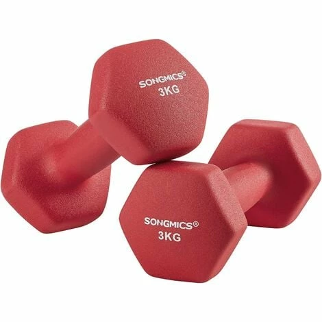 SONGMICS Lot De 2 X 3kg Each Haltères Pour Femme, Rouge SYL66RD - Rouge 8 SONGMICS Lot De 2 X 3kg Each Haltères Pour Femme, Rouge SYL66RD - Rouge -SONGMICS Soldes 56744936 1