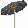 SONGMICS Parasol 2,7 M, Ombrelle Octogonal, Protection Solaire, Anti-UV, Mât Et Baleines En Bois, Inclinable, Sans Socle, Pour Terrasse, Balcon, Jardin, Gris GPU270G01 - Gris -SONGMICS Soldes 56744937 1