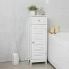 VASAGLE Meuble De Salle De Bain Sur Pied Meuble De Rangement Armoire D’angle 1 Tiroir 2 Casiers Blanc Par SONGMICS BBC43WT - Blanc -SONGMICS Soldes 5725946 1