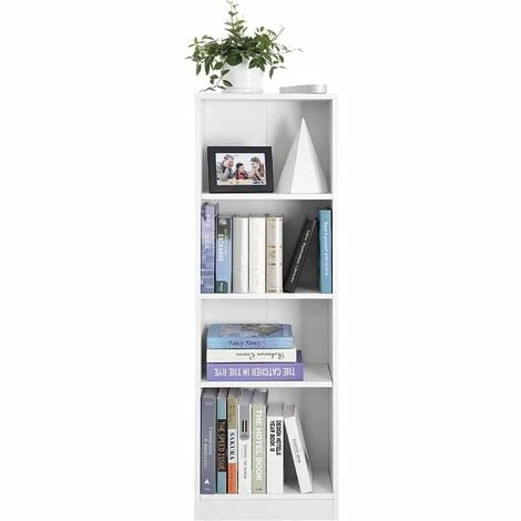 SONGMICS Bibliothèque Etagère De Bureau Pour Salle De Séjour, Chambre Ou Bureau 40 X 121.5 X 24cm Blanc LBC104W - Blanc 3 SONGMICS Bibliothèque Etagère De Bureau Pour Salle De Séjour, Chambre Ou Bureau 40 X 121.5 X 24cm Blanc LBC104W - Blanc