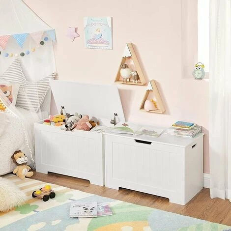 VASAGLE Coffre à Jouets Coffre De Rangement Banc De Chaussures Meuble De Rangement Pour Jouet Bout De Lit Grande Capacité Blanc Par SONGMICS LHS11WT - Blanc 5 VASAGLE Coffre à Jouets Coffre De Rangement Banc De Chaussures Meuble De Rangement Pour Jouet Bout De Lit Grande Capacité Blanc Par SONGMICS LHS11WT - Blanc – Image 3