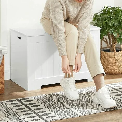 VASAGLE Coffre à Jouets Coffre De Rangement Banc De Chaussures Meuble De Rangement Pour Jouet Bout De Lit Grande Capacité Blanc Par SONGMICS LHS11WT - Blanc 6 VASAGLE Coffre à Jouets Coffre De Rangement Banc De Chaussures Meuble De Rangement Pour Jouet Bout De Lit Grande Capacité Blanc Par SONGMICS LHS11WT - Blanc – Image 4