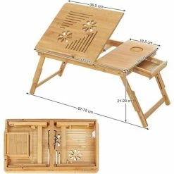 Table De Lit Pliable En Bambou Pour PC Portable Inclinable 55 X 35 X 29 Cm LLD002 Par SONGMICS - Naturel 11 Table De Lit Pliable En Bambou Pour PC Portable Inclinable 55 X 35 X 29 Cm LLD002 Par SONGMICS - Naturel -SONGMICS Soldes 5726051 5
