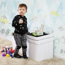 SONGMICS Tabourets Coffre De Rangement Couvercle Pliable Par 2 Côtés Banc De Rangement Charge Admissible 300 Kg Blanc 76 X 38 X 38 Cm LSF45WT -SONGMICS Soldes 5726071 2