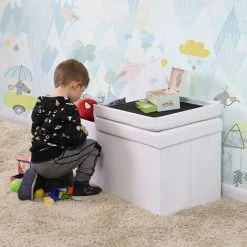 SONGMICS Coffre De Rangement Couvercle Pliable Par 2 Côtés Banc De Rangement Capacité 120 L Banquette De Couleur Blanche LSF75WT -SONGMICS Soldes 5726076 3