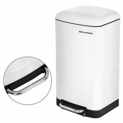 SONGMICS 30L Poubelle De Cuisine En Acier Inoxydable à Pédale Blanc LTB01W - Blanc -SONGMICS Soldes 5726083 4