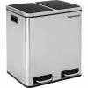 SONGMICS 30L (2x15L) Poubelle à Pétale Pour La Cuisine Avec 2 Seaux Intérieurs Anti-odeur Acier Inoxydable Capacité Argent LTB30H - Argent -SONGMICS Soldes 5726084 1
