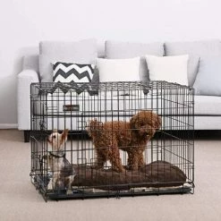 FEANDREA 2 Portes Cage Pour Chien Pliable Et Transportable Avec Poignées Et Plateau 91 X 58 X 64cm Par SONGMICS PPD36H - Noir -SONGMICS Soldes 5726133 3