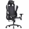 SONGMICS Fauteuil Gamer Ergonomique, Fauteuil De Bureau, Hauteur Réglable, Avec Appui-tête Et Support Lombaire, Accoudoirs 2D, Mécanisme Basculant, Dossier Inclinable à 135°, PU, Noir + Blanc, RCG12W -SONGMICS Soldes 5726137 1