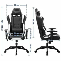 SONGMICS Fauteuil Gamer Ergonomique, Fauteuil De Bureau, Hauteur Réglable, Avec Appui-tête Et Support Lombaire, Accoudoirs 2D, Mécanisme Basculant, Dossier Inclinable à 135°, PU, Noir + Blanc, RCG12W 11 SONGMICS Fauteuil Gamer Ergonomique, Fauteuil De Bureau, Hauteur Réglable, Avec Appui-tête Et Support Lombaire, Accoudoirs 2D, Mécanisme Basculant, Dossier Inclinable à 135°, PU, Noir + Blanc, RCG12W -SONGMICS Soldes 5726137 5