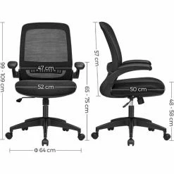 SONGMICS Fauteuil De Bureau En Toile, Chaise De Bureau Ergonomique, Siège D'Ordinateur, Mécanisme à Bascule, Dossier En Toile Respirant, Capacité De Charge 120 Kg, Noir OBN039B01 - Noir 11 SONGMICS Fauteuil De Bureau En Toile, Chaise De Bureau Ergonomique, Siège D'Ordinateur, Mécanisme à Bascule, Dossier En Toile Respirant, Capacité De Charge 120 Kg, Noir OBN039B01 - Noir -SONGMICS Soldes 60285410 5